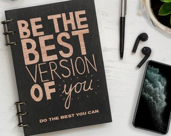 Engraved Wood Notebook: Personalized Dream Journal, Refillable Sketchbook