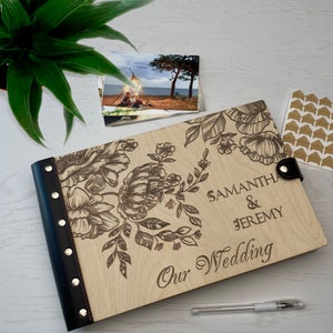 Our Wedding Photo Album Save The Date, Personalized Wood Album, Rustic Photo Album, Sweet Memories, Gift for Couple Wedding Gift