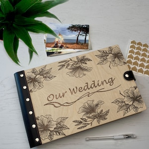 Custom Wood Wedding Album Personalized Photo Album Fantastic Gifts for Her and Him Family Memory Book