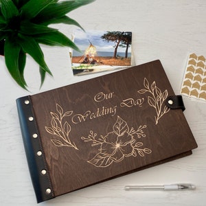 Wedding Photo Album, Personalized Wood Album, Fantastic Gifts for Her and Him, Sweet Memories, Gift for Couple Destination Wedding Gift