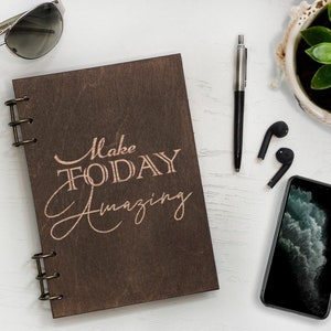 Personalized Dream Journal Engraved Wood Notebook Custom diary journal handmade journal work notebook A5 wooden notebook travel planner
