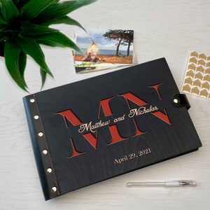 Personalized Wood Album, Rustic Photo Album, Sweet Memories, Gift for Couple Wedding Gift Our Wedding Photo Album Save The Date