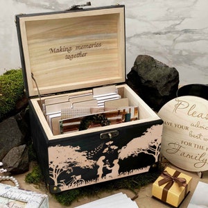Livre d'or alternatif pour mariage, Boîte pour cartes verrouillable, Cadeau d'enterrement de vie de jeune fille ou de garçon, Boîte cadeau personnalisée Boîte anniversaire Boîte souvenir Boîte à bijoux en bois