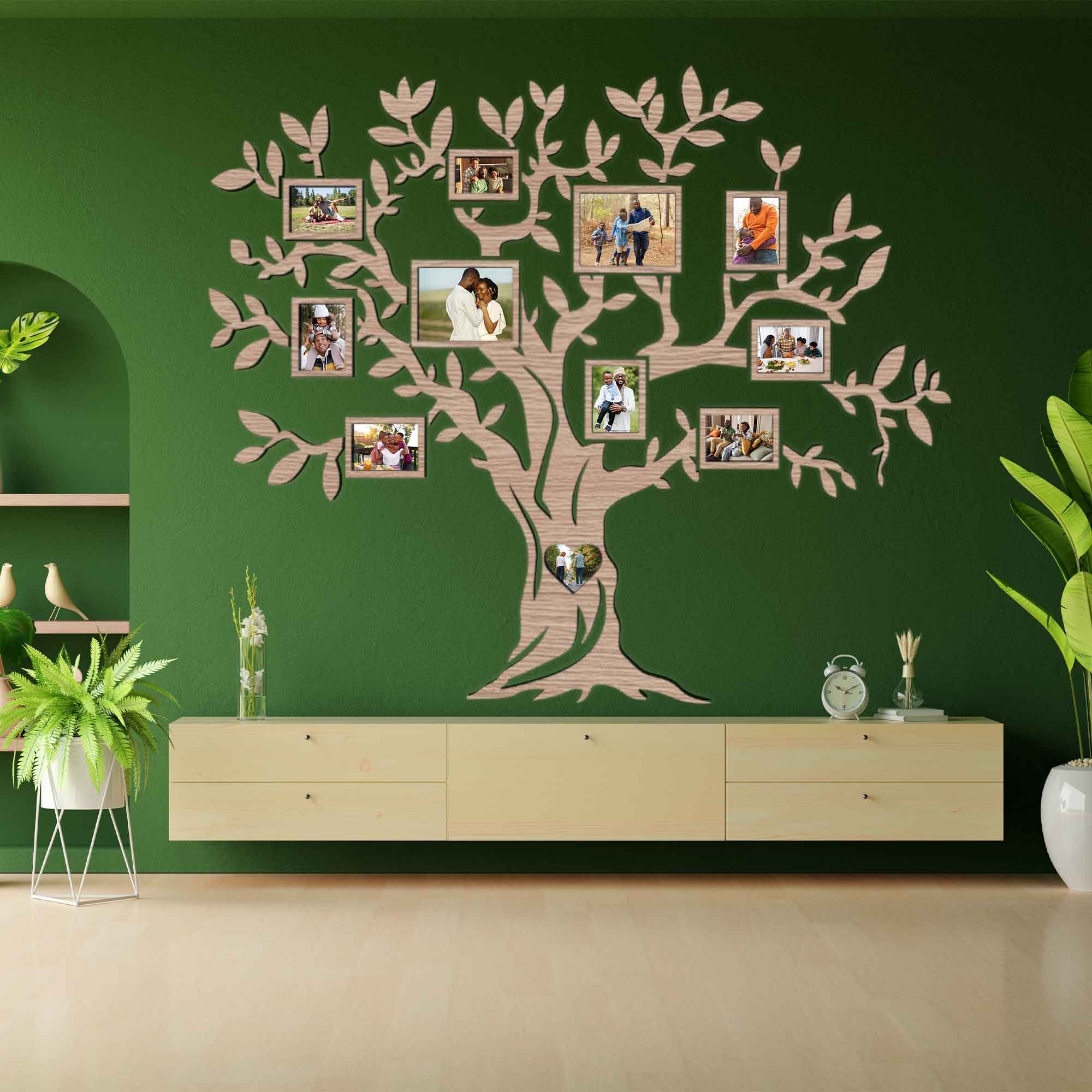 Family Tree With Photos - Stunning Tree Wood Wall Art for Your Living ...