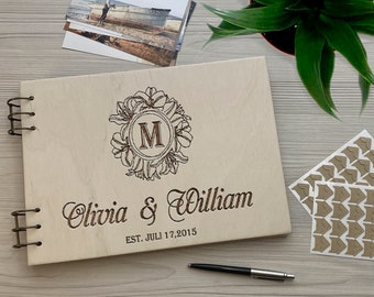 Personalized Wedding Guest Book Wedding Gift for Couple Rustic Handmade Guestbook Newlywed Wedding Book Custom Guestbook Unique Wedding Book