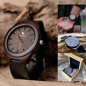 Personalized wood watch Custom engraved watch Groomsmen watch Gift for husband, Fathers day gift, 1st anniversary gift, 5st anniversary gift