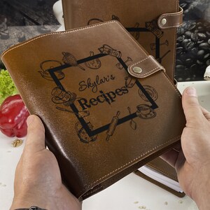Livre de recettes personnalisé Reliure vierge Cadeaux de demoiselle d’honneur Livre de recettes en cuir pour maman Sa fête des mères Livre vierge Journal alimentaire personnalisé Carnet de notes