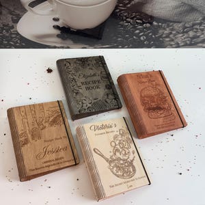 Wooden Recipe Journal | Personalized Cookbook for Chef | Unique Wooden Cover Notebook | Anniversary or Mother&#39;s Day Gift