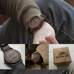 Anniversary Gift for Him, Personalized Watch, Engraved Watch, Wooden Watch, Groomsmen Watch, Fathers Day Gift, Mens Watch, Gift for Dad