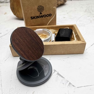 3 In 1 Wireless Charger, Practical Wood Desktop charger fast charges iPhone, AirPods, and Apple Watch. Compatible with MagSafe iPhone
