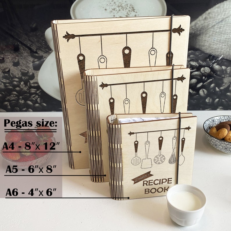Personalized Wooden Recipe Book Binder Mothers Gift From Etsy