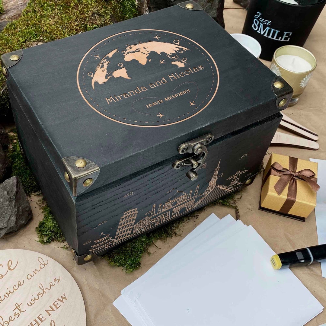 Customized Laser Engraved Wooden Box Memory Box Wedding Advice Box Gift ...