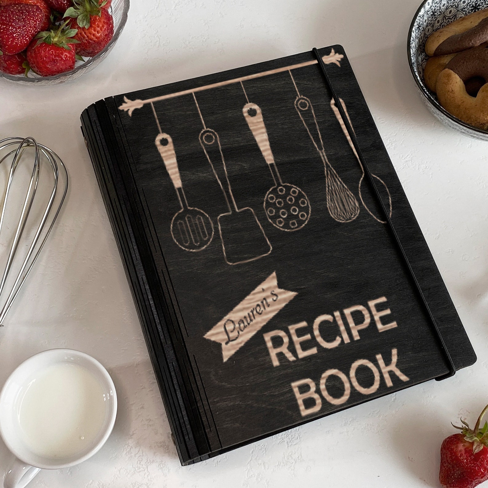Personalized Wooden Recipe Book Binder Mothers Gift From Etsy