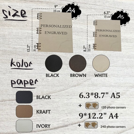 Album Fotografico Famiglia Personalizzato In Legno Con Incisione – WPAL-9 Formato A4
