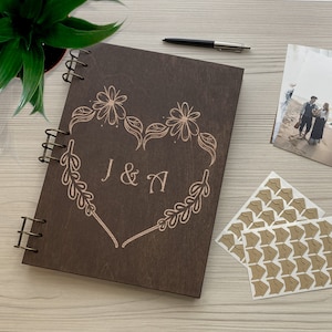Wedding Photo Album Personalized Photo Album  Album Rustic Wedding Gift for Couple Wooden Photo Album Custom Unique Photo Book