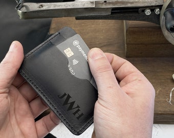 Fathers Day Gift, Leather Card Holder Wallet, Slim Card Holder, Mans Card Holder, Minimalist Card Holder, Birthday Gifts, Boyfriend Gift,