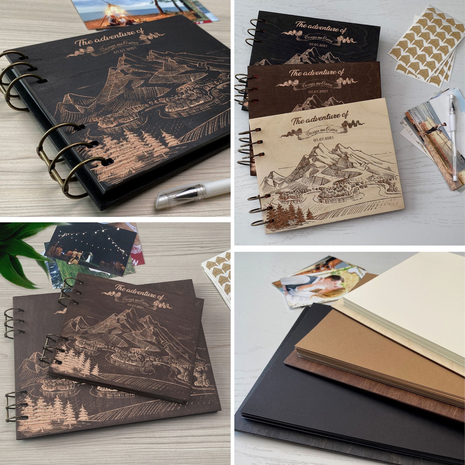 Personalized Travel Scrapbook Wooden Album Adventure Scrapbook Ideas ...