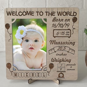Custom baby Picture frame Nursery Decor Baby Announcement Frames for Newborn Baby Boy or Baby Girl Baby gift family picture frame