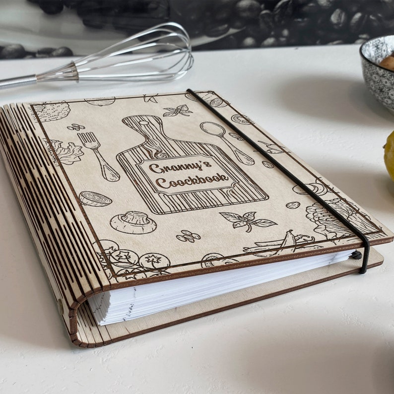 Personalized Wooden Recipe Book Binder Grandma Gift Mothers Etsy