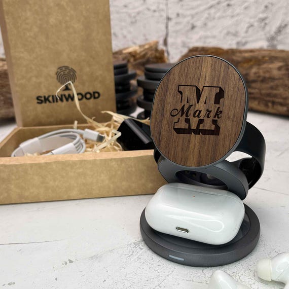 Wood Wireless Charger Qi Apple Watch Charger iPhone Charger