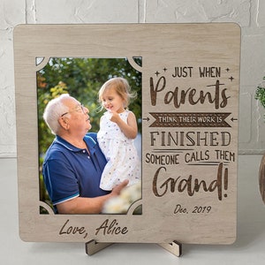 Custom Photo Picture Frame Personalized grandmother and grandpa Photo frame, home decor engraved photo frame wedding 5x7 picture frame