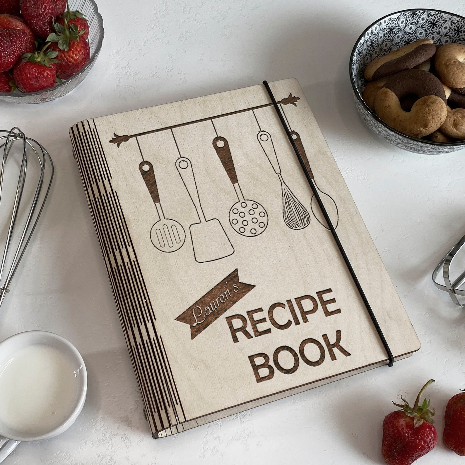 Personalized Wooden Recipe Book Binder Mothers Gift From Etsy
