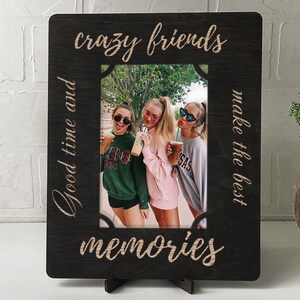 Personalized wood picture frame Friend picture frame Engraved photo frame Birth announcement Best friend gift Custom wooden picture frame
