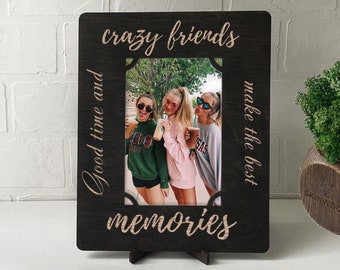 Personalized wood picture frame Friend picture frame Engraved photo frame Birth announcement Best friend gift Custom wooden picture frame