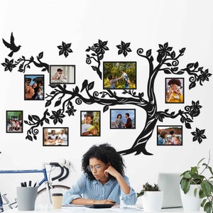 Customizable Wooden Family Tree Wall Art: Preserve Your Precious Memories with Stylish Photo Frames