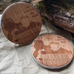 Custom Wood Wireless Charger by SkinWood engraving Photo Docking Station tech accessories Wedding Gift Anniversary Custom Charger Gift