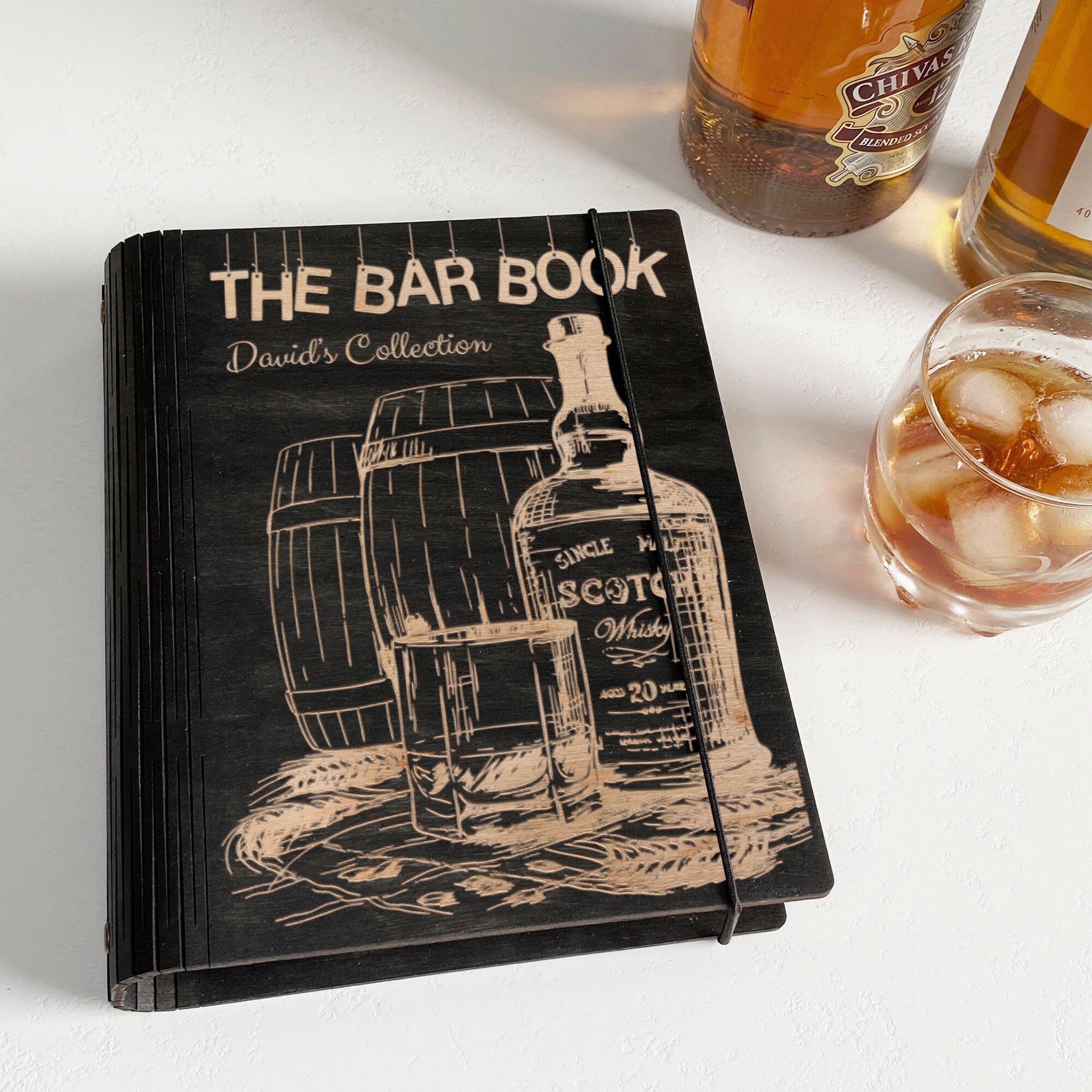 Bartender Notebook Cocktail Recipe Book Bartender Gift Bar Recipe Book Gift for Him Blank ...