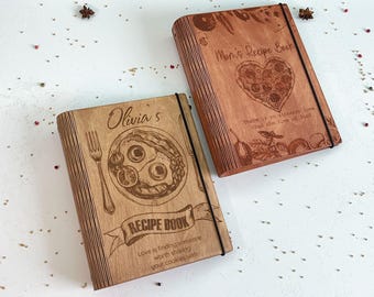 Custom Recipe Book | Wooden Cookbook | Personalized Recipe Binder | Kitchen Recipe Organizer | Recipe Storage Book