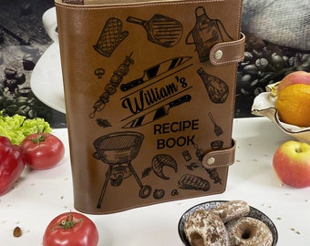 Grillbuch Grillbuch Bbq Leder Rezeptbuch Rezeptbuch Personalisiertes Kochbuch Personalisiertes Geschenk Für Sie