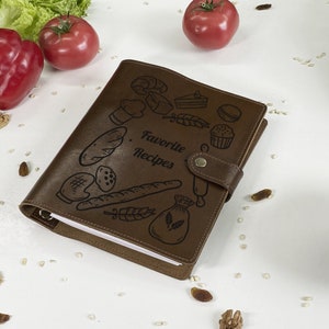 Personalized Recipe Book, Family Recipes, Custom Cook Book, Custom gift for birthday, Gift for chef, Personalized Genuine Leather Cook Book