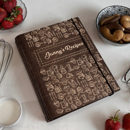 Personalized Wooden Recipe Book Binder Mothers Gift From Etsy Canada