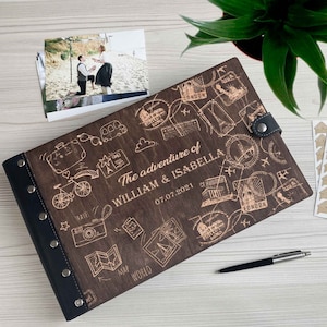 Viaje Álbum de recortes Regalo para pareja Destino Regalo de boda Aventura Libro aniversario Regalo de fotos personalizado Álbum de fotos 1er aniversario regalo