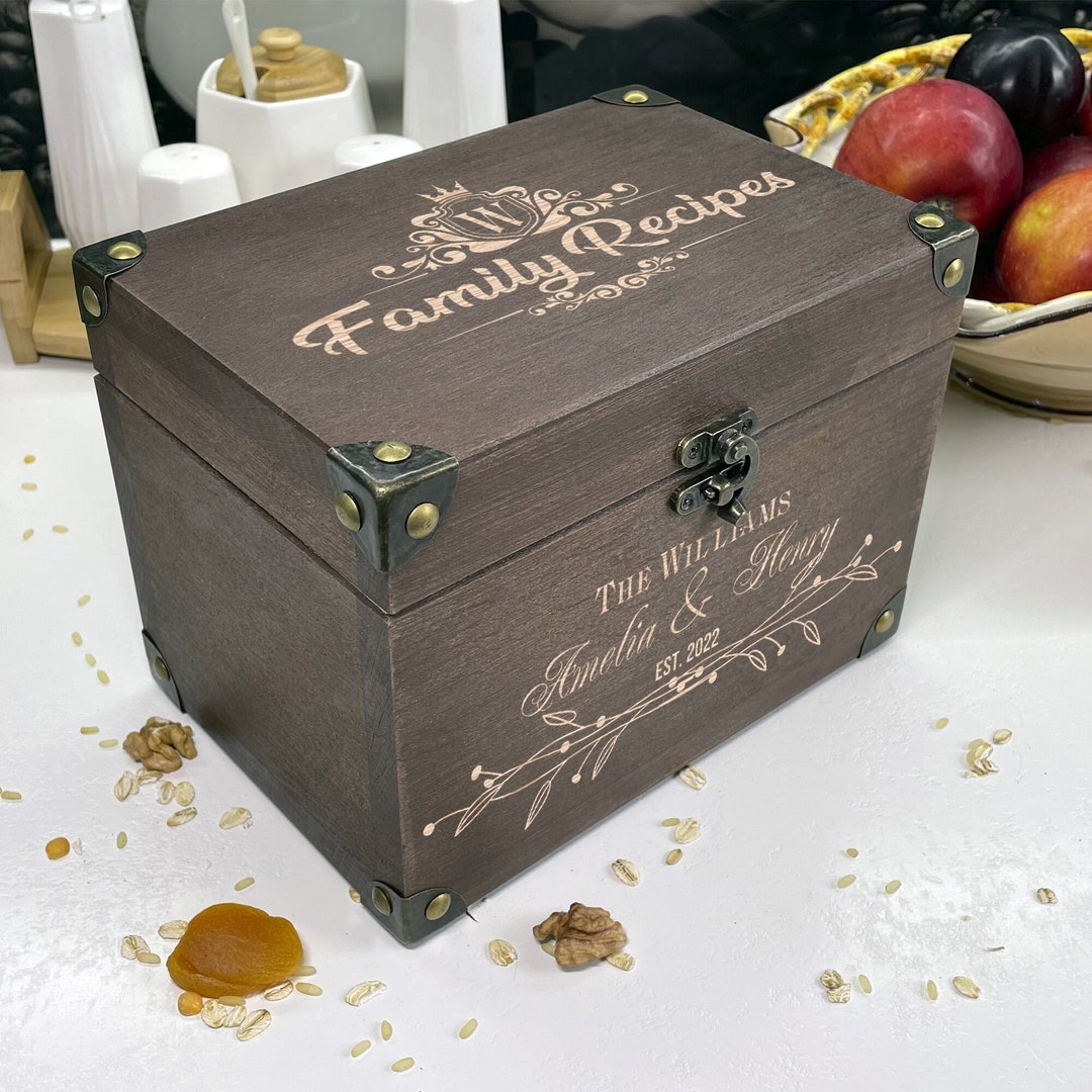 Personalized Recipe Box Family Recipe Cards and Recipe Dividers Kitchen