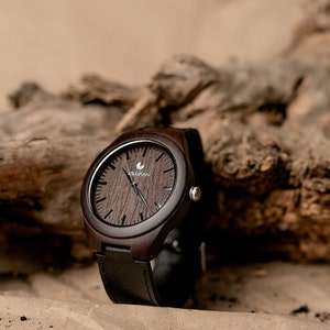 Mens Wood Watch, Custom Watch, 1st Anniversary Gift for Husband, Engraved mens watch, Fathers day gift, Groomsmen gift
