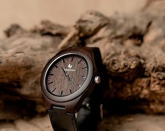 Orologio da uomo in legno, orologio personalizzato, regalo per il 1 ° anniversario per il marito, orologio da uomo inciso, regalo per la festa del papà, regalo per gli sposi