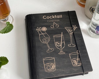 Cocktail Recipe Book Bartender Gift Bar Recipe Book Gift for him Blank Cocktail Notebook Recipe Bar Book Father Gift Recipe Book Bar