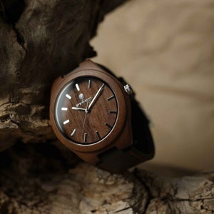 Engraved Wooden Watch, Wrist Watch, 5th Anniversary Gift for Him,  Gifts for Husband, Groomsmen gift, Fathers Day