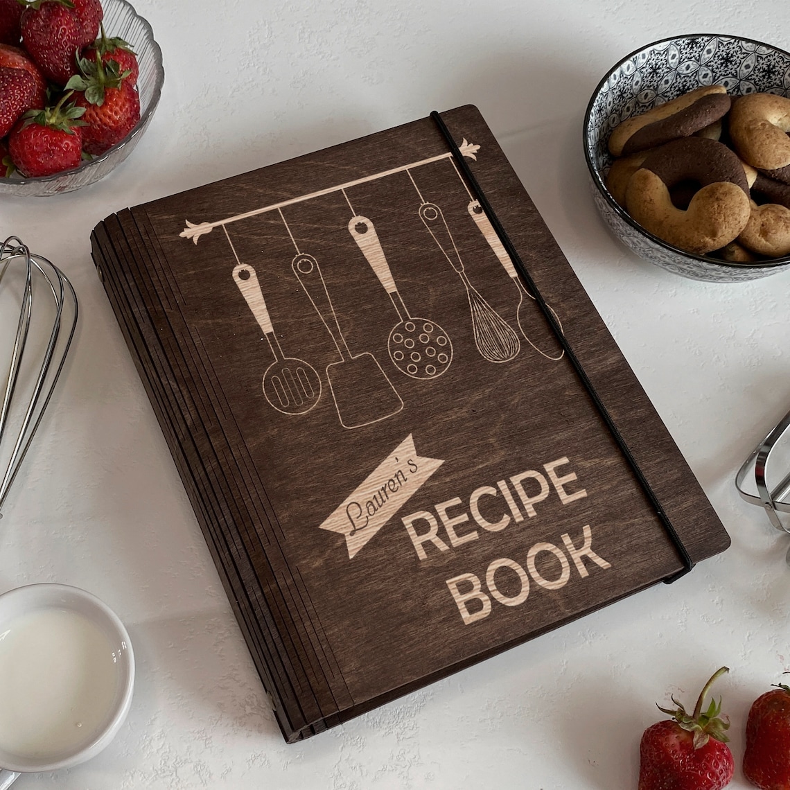 Personalized Wooden Recipe Book Binder Mothers Gift From Etsy