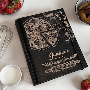 Personalized Cook Book Personalized Gift Recipe Book Wooden Recipe Journal Mother&#39;s Day Present for Mom Daughter Gift Recipe Book Binder