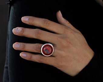 anillo de cuero, regalos originales, bisuteria de cuero, anillos llamativos