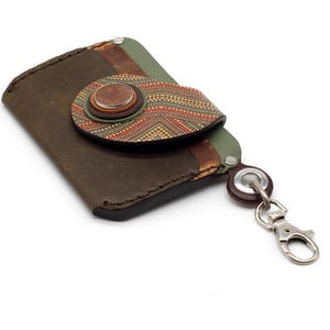 cartera hippie, cartera hecha a mano, portatarjetas de cuero, regalos practicos