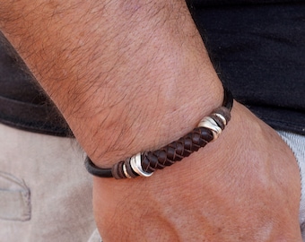mens jewelry, leather bracelet mens , leather gift for men, , male cuff bracelet, men leather bracelet