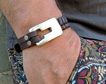 leather mens jewelry, leather wristband ,leather gift for men, mens bracelet, man leather bracelet, fathers day gifts