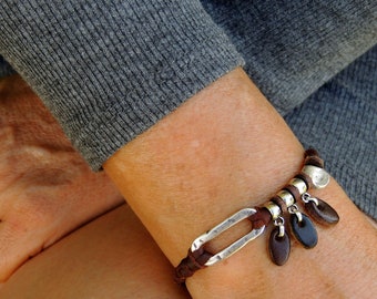 boho bracelets for women, handmade leather jewelry, cute charm bracelet, womens gifts