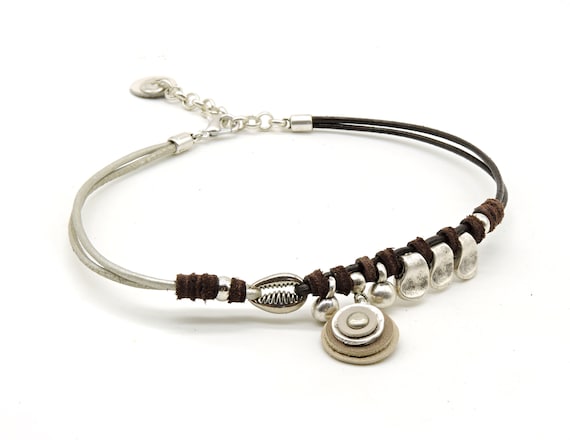 Tobilleras cuero tobillera tobillera - Etsy España