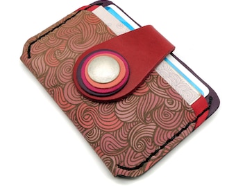 pink card wallet , leather gifts, card holder wallet for women